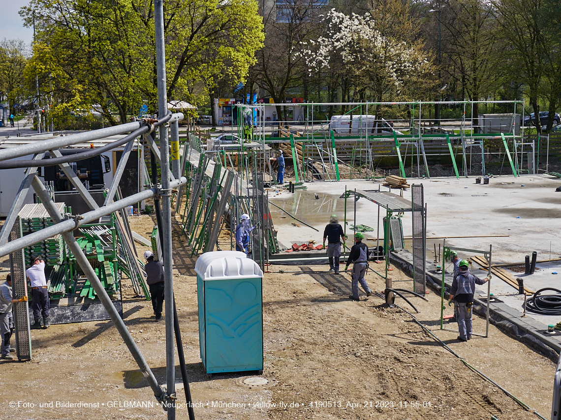 21.04.2023 - Luft- und Ebenenfotos vom Haus für Kinder in der Quiddestraße in Neuperlach